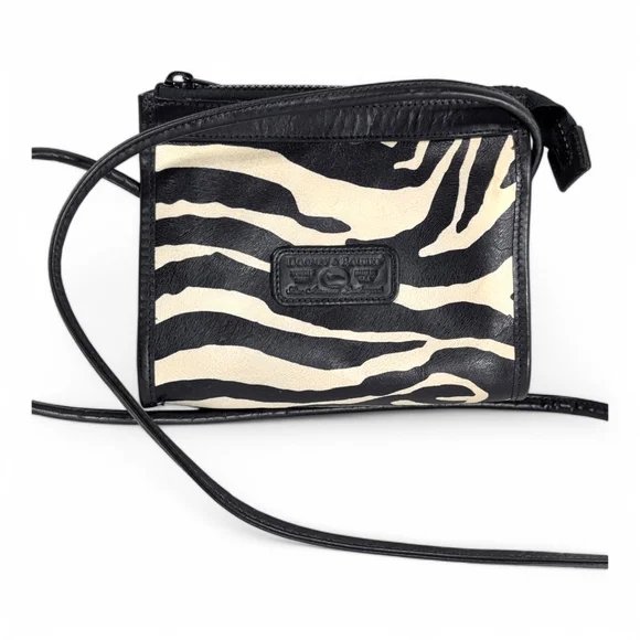 Black and Cream Zebra Print Crossbody Bag - Picture 1 of 13